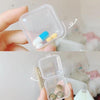 10pcs Transparent Jewelry Storage Box Travel Portable Small Box 3.5 x 3.5 x 1.8cm