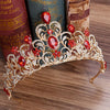 Crystal Wedding Crown Bride Crown Headband Accessories Hair Jewelry Ornaments(Red)
