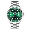 SANDA 1099 Steel Belt Electronic Watch Men Quartz Watch Simple Personalized Wristwatch(Green)
