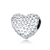 S925 Sterling Silver Shining Heart Beads DIY Bracelet Necklace Accessories