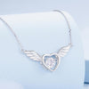 BSN287 Sterling Silver S925 Vibrant Wings White Gold Plated Zircon Necklace