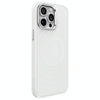 For iPhone 13 Pro Wave Texture Liquid Silicone Titanium MagSafe Phone Case(White)