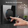 86mm Round LED Tempered Glass Switch Panel, Black Round Glass, Style:One Billing Control