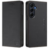 For Samsung Galaxy A55 5G Global RC01 Dual-Folded Magnetic Suction RFID Leather Phone Case(Black)