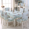 Home Dining Table/Chair Non-Slip Cover, Size: 1 Chair Cover+1 Back Cover(Elegant Blue)