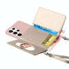 For Samsung Galaxy S22 Ultra 5G Crossbody Lanyard Wallet Card Bag Phone Case(Pink)