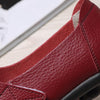 Women Leather Casual Loafers Anti-Slip Soft Sole Mom Shoes, Size: 42(Red)