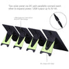 HAWEEL 4 PCS 20W Monocrystalline Silicon Solar Power Panel Charger, with USB Port & Holder & Tiger Clip, Support QC3.0 and AFC(Black)