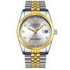 FNGEEN 7008 Men Fashion Diamond Dial Watch Couple Watch(Golden White Surface)