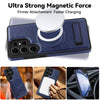 For Samsung Galaxy S25 Ultra 5G Multi-function Holder MagSafe PU Phone Case(Royal Blue)