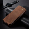 For Redmi K70 Ultra 5G Denim Texture Casual Style Horizontal Flip Leather Case(Brown)