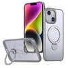 For iPhone 14 Plus Wing Series Gen2 MagSafe Metal Ring Holder Phone Case(Titanium Gray)