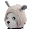 Warm Knitted Rabbit Ear Dog Hat, Beige, 15-25kg