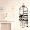 Birdcage Shape Ear Stud Earrings Bracelet Pendant Necklace Jewelry Display Storage Rack(Black)