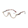 Diamond Studded Cat Eye Presbyopic Glasses Half-frame Fish-filament Glasses Unisex, Degree: +300(Gray Purple)