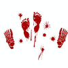 Halloween Decorations PVC Creative Blood Handprints and Footprints Wall Stickers Window Stickers, Random Style Delivery