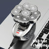 6 In 1 9 Knife Head Multifunctional USB Shaver Full Body Water Washing Shaver Men Hair Bald