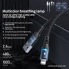 REMAX RC-152I 1m 2.4A USB to 8 Pin Colorful Breathing Data Cable(Silver)