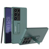 For Samsung Galaxy S25 Ultra 5G GKK Ultra-thin Shockproof Phone Case with Holder / Pen(Forest Green)