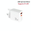 PD31 5V-20V 30W USB-C / Type-C + USB-A Multi Protocol Compatible Charger, UK Plug(White)