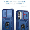 For Samsung Galaxy A26 5G Sliding Camshield TPU + PC Phone Case with Holder(Navy Blue)