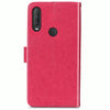 For  Alcatel 1S (2020) Four-leaf Clasp Embossed Buckle Mobile Phone Protection Leather Case with Lanyard & Card Slot & Wallet & Holder Function(Magenta)