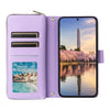 For Samsung Galaxy A35 Nine-card Slots Zipper Wallet Bag Leather Phone Case(Purple)