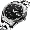 JIN SHI DUN 8813 Fashion Waterproof Luminous Automatic Mechanical Watch, Style:Men(Silver Black)