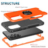 For Samsung Galaxy A73 5G 3 in 1 Ring Holder PC + TPU Phone Case(Orange)