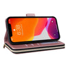 For iPhone 12 / 12 Pro Nine-card Slots Zipper Wallet Bag Leather Phone Case(Rose Gold)