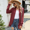Women Mid-length Sweater Jacket Temperament Loose Knitted Cardigan, Size: S(Wine Red)