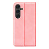 For Samsung Galaxy S25 5G Retro-skin Magnetic Suction Leather Phone Case(Pink)