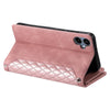 For Samsung Galaxy A06 5G / 4G Grid Texture Zipper Leather Phone Case with Lanyard(Rose Gold)