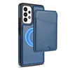 For Samsung Galaxy A52 4G / 5G / A52s 5G Skin Feel Detachable Card Bag Magsafe Phone Case(Blue)