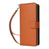 For Samsung Galaxy S22 Ultra 5G Nine-card Slots Zipper Wallet Bag Leather Phone Case(Brown)