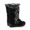 Women Mid-calf Snow Boots Thick-soled Faux Rabbit Fur Cotton Boots, Size: 42(Black)