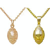 Three-Dimensional Sports Ball Pendant Necklace,Style: Women Rugby  Champagne Gold