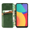 For Alcatel 1S 2021 Cubic Grid Pressed Horizontal Flip Magnetic PU Leather Case with Holder & Card Slots & Wallet(Green)