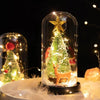 Christmas Cedar Window Display Glass Cover LED Light Ornaments(Star Deer)