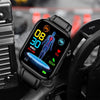ET570 1.96 inch Color Screen Smart Watch Leather Strap, Support Bluetooth Call / ECG(Black)