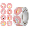 10 PCS Round Cartoon Animal Stickers Cute Hand-Made Sealing Stickers, Size: 25mm 500 / Rolls(C93)