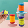 Stress Relief Cube EDC Push Cards Fingertip Spinning Office Stress Relief Twister Novelty Toy(Purple Green)