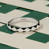 SCR943-7 S925 Sterling Silver Personalized Black White Diamond Texture Ring Hand Decoration
