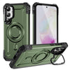 For Samsung Galaxy A35 5G Lens Holder MagSafe Phone Case(Army Green)