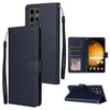 For Samsung Galaxy S25 Ultra 5G 3-Card Slots Multifunctional Leather Phone Case(Blue)