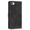 For iPhone SE 2022 / 2020 Tulips Embossed Leather Phone Case with Lanyard(Black)