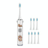 USB Charging Fully Automatic Ultrasonic Cartoon Children Electric Toothbrush, Color: White with 8 Heads