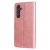 For Samsung Galaxy A55 Fashion Calf Texture Zipper Leather Phone Case(Rose Gold)