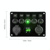 RV Yacht Car Combination Cat Eye Switch Dual USB Car Charging Control Panel With Voltmeter (Green Light)