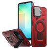 For Samsung Galaxy A06 5G Shield Frame Holder MagSafe Phone Case(Red)